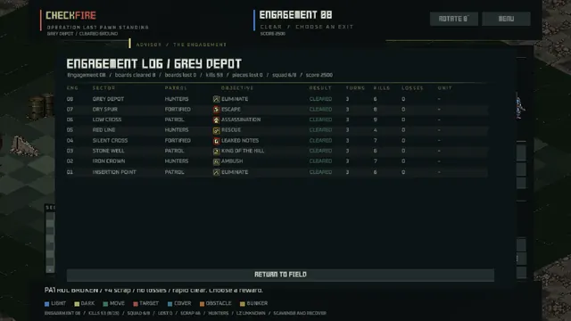 Engagement log